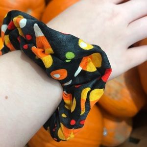 Candy Corn Scrunchie Sewn by Hand Fall Autumn Cozy